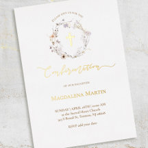 detalhes dourados flores silvestres Confirmação