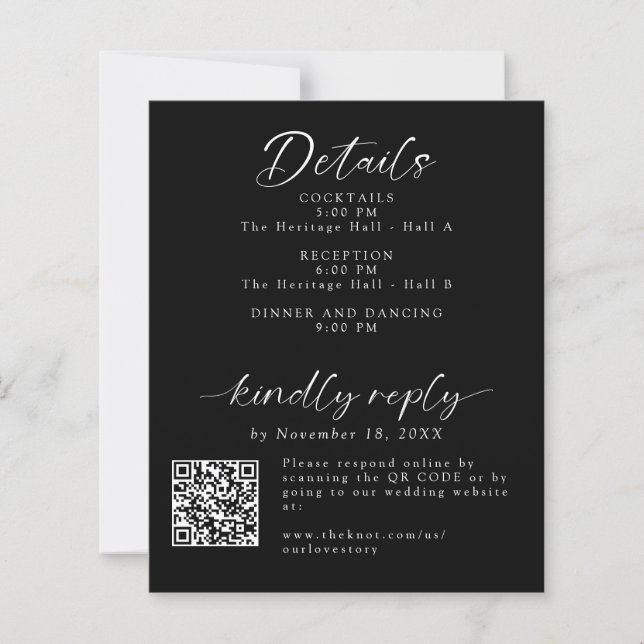 Detalhes e Casamento Mínimo RSVP (Frente)