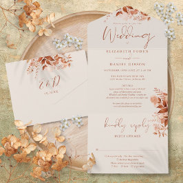 Detalhes Florais Rústicos de Outono RSVP Casamento