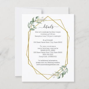 Detalhes Geométricos Dourados do Verde - Cartão de