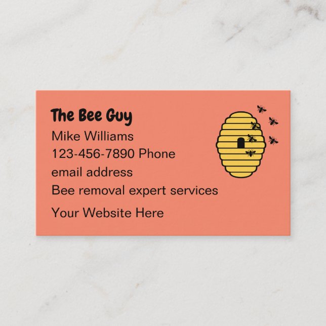 Detentor De Abelhas E Cartões de visitas De Remoçã (Frente)