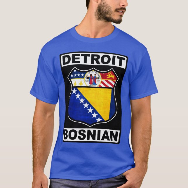 Detroit Bosnian American Design Camiseta (Frente)