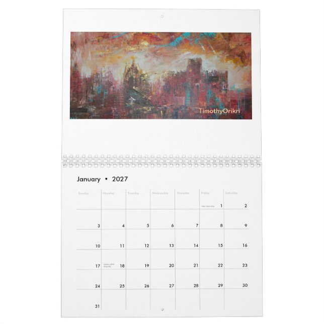 "Detroit em meu calendário da mente" 2015 (Jan 2027)