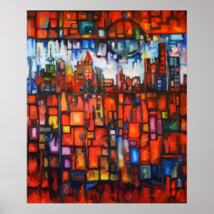 Detroit em meu impressão das canvas da mente IV