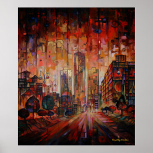 Detroit em meu impressão das canvas da mente XI