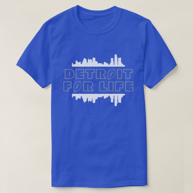 Detroit for Life - Futebol Silver T-Shirt (Frente do Design)
