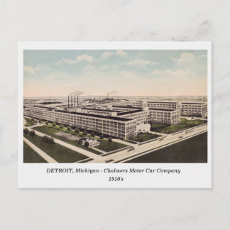 Detroit MI, Chalmers Motor Car Co cartão postal an