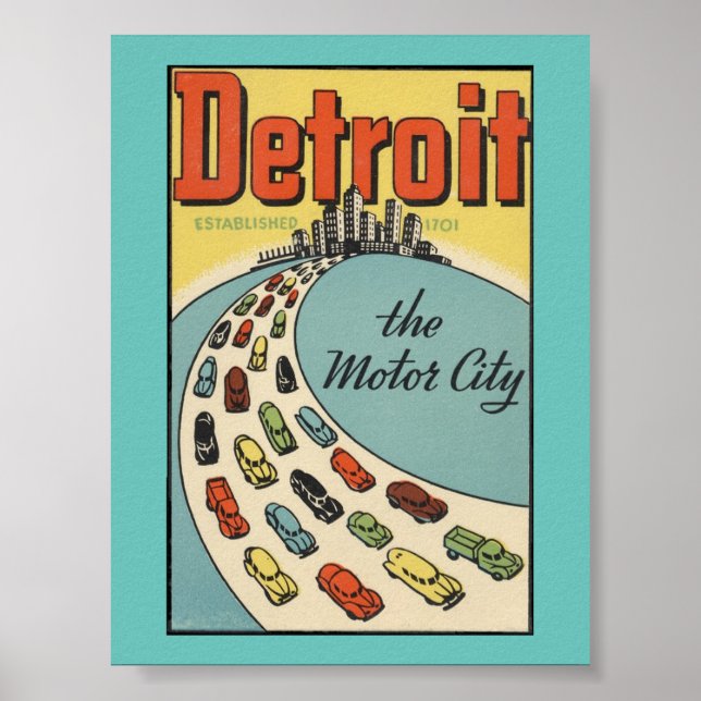 Detroit Motor City poster (Frente)