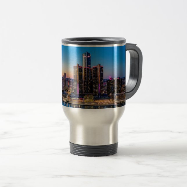 Detroit Sunset Caneca de viagem (Frente Esquerda)