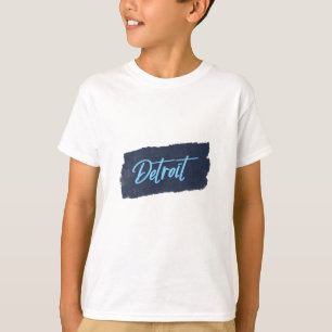 Detroit, Tipografia Azul, Manuscrita, T-Shirt