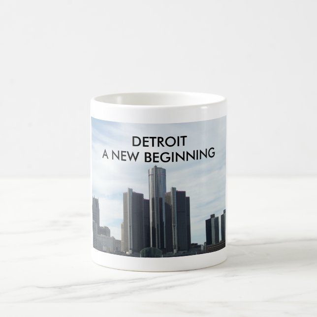Detroit uma caneca de começo nova do branco 11oz (Centro)