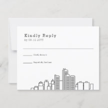 Detroit Wedding | RSVP Skyline Estilizado