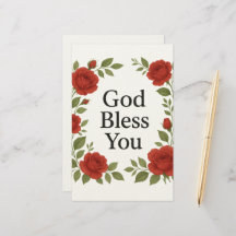 Deus Abençoe Você Cartões Florais de Rosa Religios