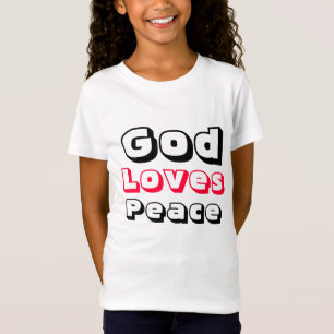 Deus ama camisetas para crianças tranquilas