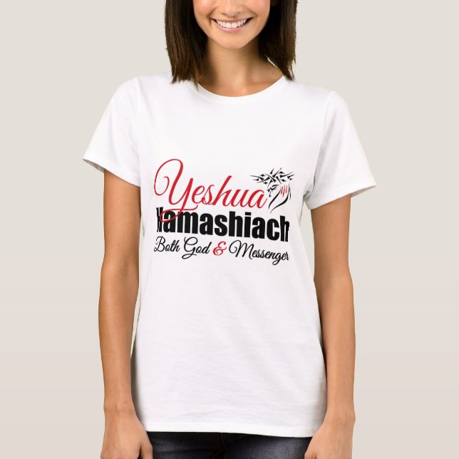 Deus de Yeshua Hamashiach e t-shirt do mensageiro (Frente)