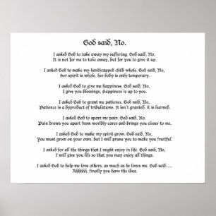 Deus disse não: Poster