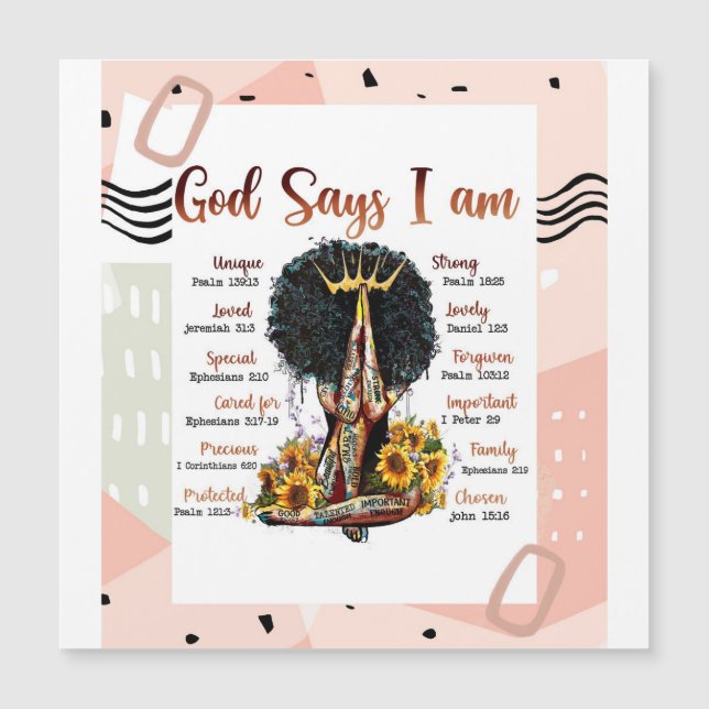 Deus diz que eu sou cristã negra Melanin Sista (Frente)