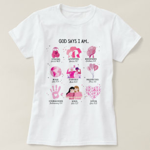 Deus diz que sou uma camiseta Sobrevivente de cânc