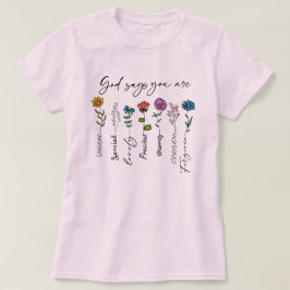 Deus diz que você é camiseta cristã feminina