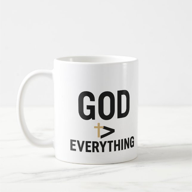 Deus é a maior caneca de café de 15 Oz (Esquerda)