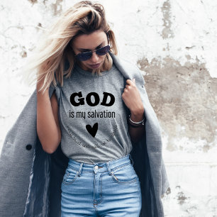 Deus é a minha salvação, camiseta feminina