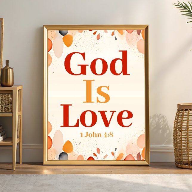 Deus É Amor Boho Christian Wall Art impressão (Criador carregado)
