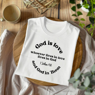Deus É Amor Camiseta Cristã para Homens e Mulheres