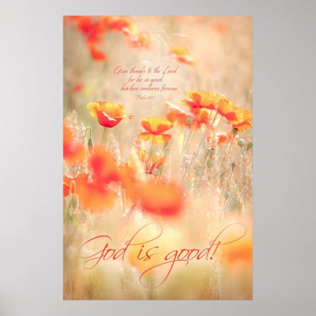 DEUS É BOM - Arte de Poster Religiosa Cristã (Frente)