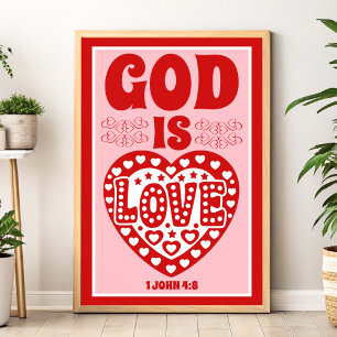 Deus É O Amor Cristo, Christian Wall Art Impressão