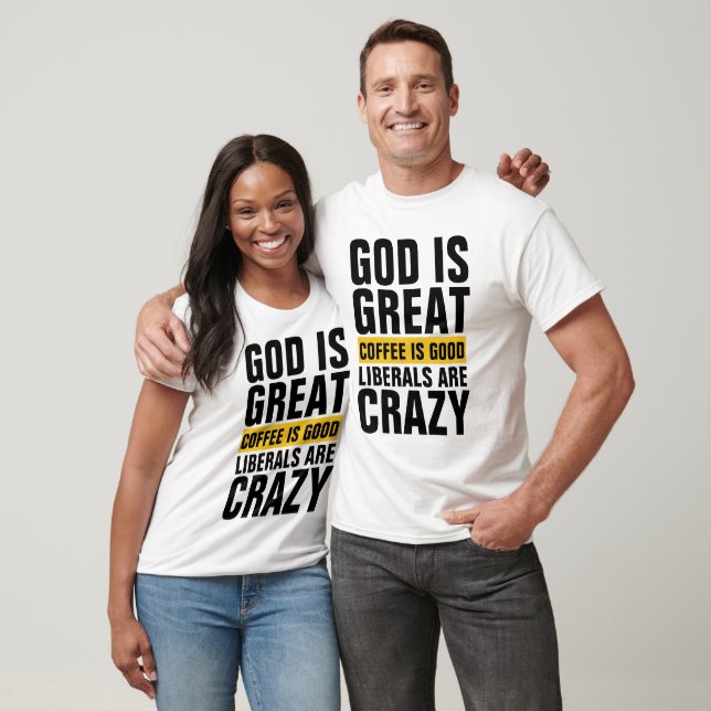 DEUS É QUE LIBERAIS EXCELENTES SÃO T-Shirts DE CAF (Unissex)