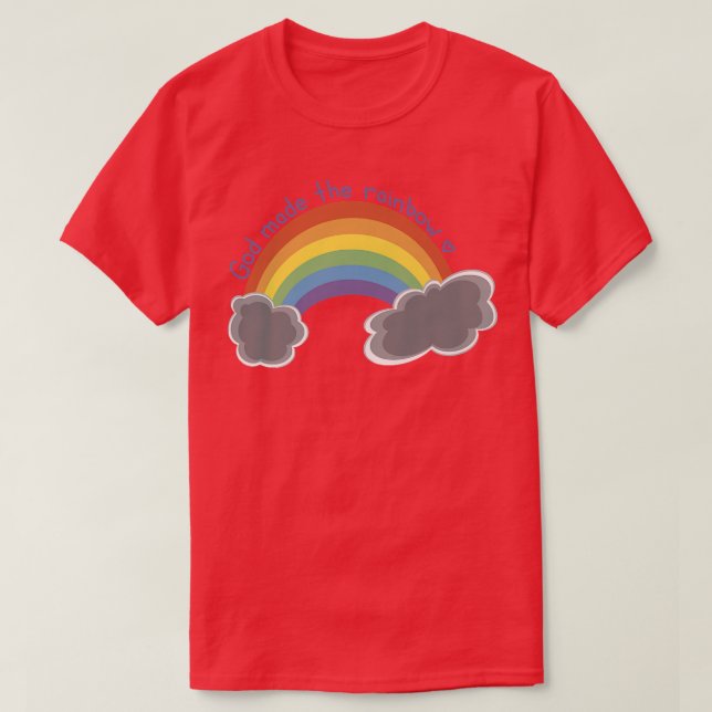 Deus Fez A Camisa Do Arco-Íris Premium (Frente do Design)