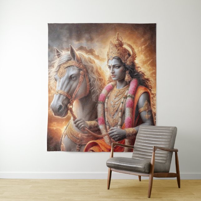 Deus Hindu com Cavalo - Tapeçaria (In Situ)