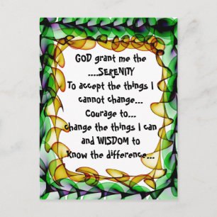 DEUS me concede a SERENITY em um cartão postal co