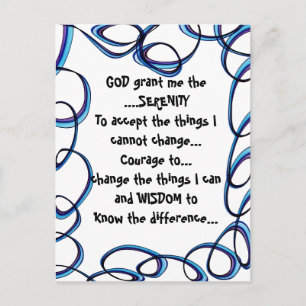 DEUS me concede a SERENITY em um cartão postal col