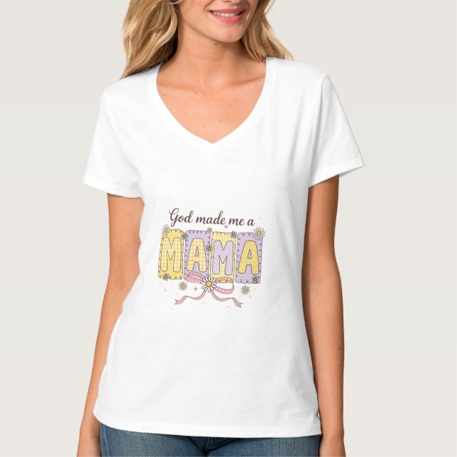 DEUS me fez Mamãe Camiseta (Frente)