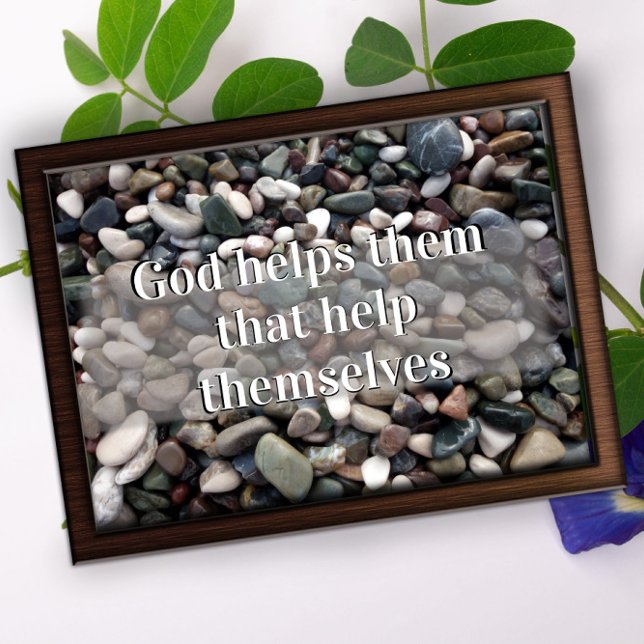 Deus os ajuda a ajudar a poster motivadora (Criador carregado)