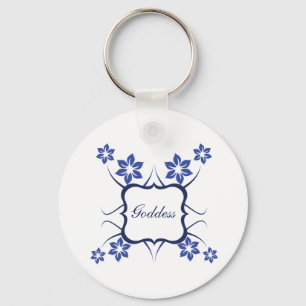Deusa Chaveiro Floral, Azul Vibrante
