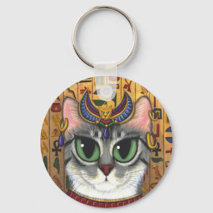 Deusa da fibra, chaveiro da arte do gato de Bastet