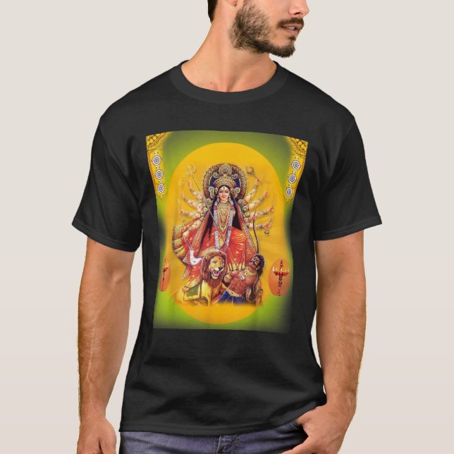 Deusa Durga Em Cheio Glória Divina Camisa (Frente)