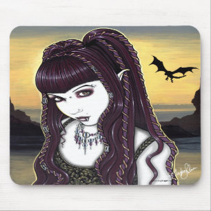 Deusa gótico Mousepad do dragão de Katana