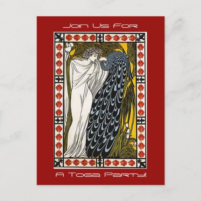 Deusa grega Toga convite de festas PCs diversão (Frente)