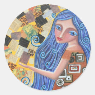 Deusa loura do mirtilo, etiqueta redonda