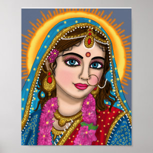 Deusa Radha Poster   Divine Hindu Devi Radha Spi
