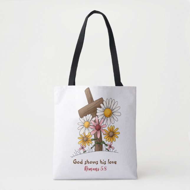 #Deus's Love All-Over-Impressão Tote Bag, Medium (Frente)