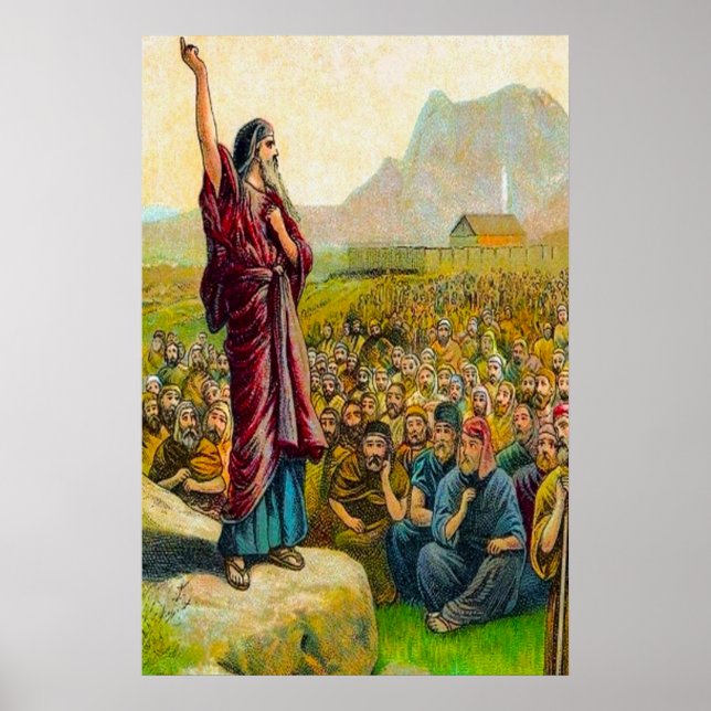 Deuteronomia 6:1-9 Amor e Obey Deus poster (Frente)