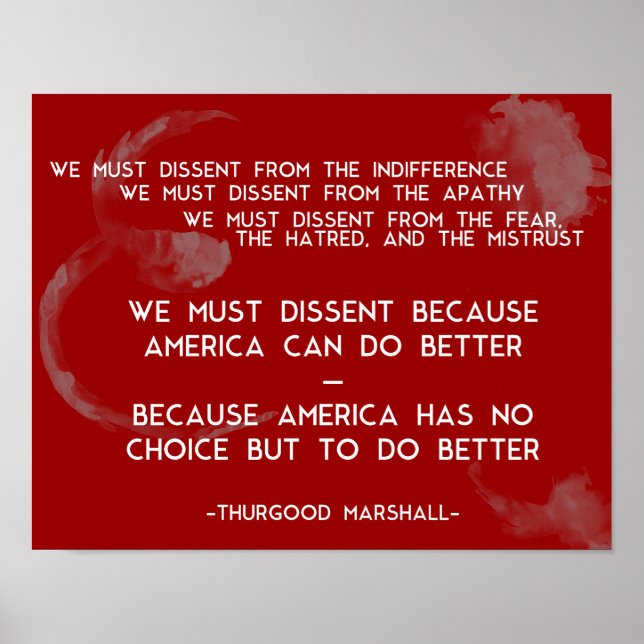 Devemos discordar... Thurgood Marshall Poster (Frente)