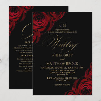 Devine Elegant Rose⎮Tudo em Um Convite de Casament