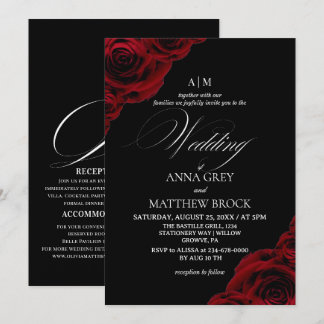 Devine Elegant Rose⎮Tudo em Um Convite de Casament