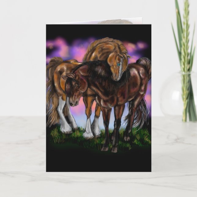 Devoção Eqüina ~ cartões de saudação de cavalos ao (Frente)