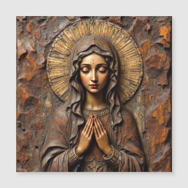 Devoção Esculpida Madeira Maria (Frente)